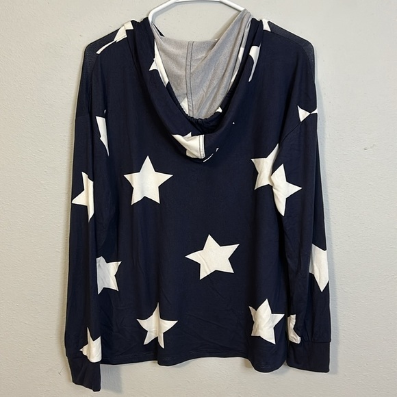 NWOT Kenzie two piece pajama set, dark blue with white stars, women’s size M. - Picture 3 of 10